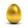 Gold egg isolated over white background with reflection Royalty Free Stock Photo