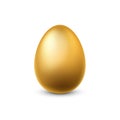 Gold egg. Traditional easter golden glittering realistic chicken egg for spring holidays, finance success and money Royalty Free Stock Photo