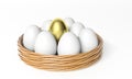 Gold egg among white eggs