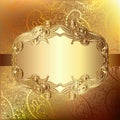 Gold elegant flower background with a lace pattern