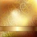 Gold elegant flower background with a lace pattern