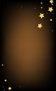 Gold Elegant Stars Vector Brown Background