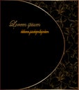 Gold elements on black background card space for text perfect for invitation,wedding reception function