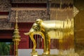 Gold elephant statue, Wat Phra Singh temple, Chiang Mai, Thailand Royalty Free Stock Photo