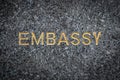Gold Embassy Sign Royalty Free Stock Photo