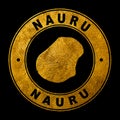 Gold Emblem of Nauru Map Royalty Free Stock Photo
