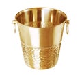 Gold empty bucket for champagne bottle isolated on a white Royalty Free Stock Photo