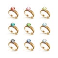 Gold Engagement Rings Red Pink Blue Green Black White Diamonds