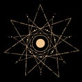 gold esoteric composition of lines in the shape of a star Royalty Free Stock Photo