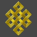 Gold eternal knot charm symbol Royalty Free Stock Photo