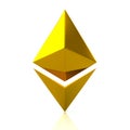 Gold Ethereum cryptocurrency icon