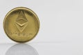 Gold Etherium Token with white background Royalty Free Stock Photo