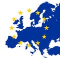 Gold eu stars on blue europe
