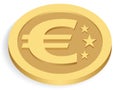 Gold euro coin