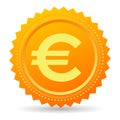 Gold euro coin vector symbol