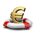 Euro Sign on a Lifebuoy Royalty Free Stock Photo