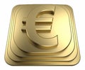 Gold euro sign on a pedestal 3d rendering