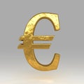 Gold Euro sign. 3d rendering Royalty Free Stock Photo