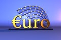 Gold Euro text - currency sign