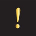 Gold exclamation mark Logo Icon Vector