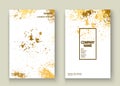 Gold explosion paint splatter artistic cover frame design. Decor