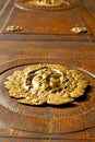 gold face house door in column the milano old Royalty Free Stock Photo