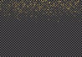 Gold falling glitter particles effect on transparent background Royalty Free Stock Photo