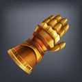 Gold fantasy armor hand glove for game or cards.