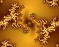 Gold fantasy fractal flowery abstract geometries, vivid texture Royalty Free Stock Photo