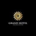 Gold Feather hotel logo inspiration, grand hotel logo stock