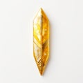 Gold Feather Pendant In Mote Kei Style: Symbolic Faceted Forms