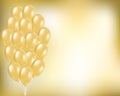 Gold festive background with balloons