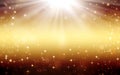 Gold festive fantasy, background with stars and rays Royalty Free Stock Photo