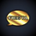 Gold Fiesta icon isolated on black background. Vector