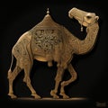 Gold Filigree Inlaid Camel (Generative AI)