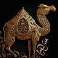 Gold Filigree Inlaid Camel (Generative AI)