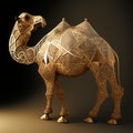 Gold Filigree Inlaid Camel (Generative AI)