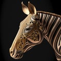 Gold Filigree Inlaid Okapi (Generative AI)