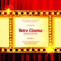 Gold film on the red curtain Royalty Free Stock Photo