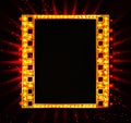 Gold film on the red curtain Royalty Free Stock Photo