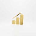 Gold financial graph of earning profit and economy concept on success background with business chart. 3D rendering. Royalty Free Stock Photo