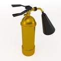 Gold fire extinguisher, 3D Royalty Free Stock Photo