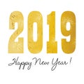 Gold firework pattern 2019 happy new year graphic Royalty Free Stock Photo