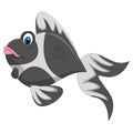 Gold fish black and white color cartoon vector illustration Royalty Free Stock Photo