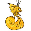 Gold fish cartoon illustration Royalty Free Stock Photo