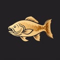 Golden Fish Vector Logo: Barramundi In Gold Color