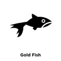 Gold Fish icon vector isolated on white background, logo concept Royalty Free Stock Photo