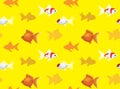 Gold Fish Set Wallpaper Royalty Free Stock Photo