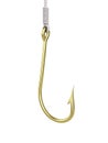 Gold fishhook on white