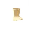 Gold Fishing boots icon isolated on white background. Waterproof rubber boot. Gumboots for rainy weather, fishing